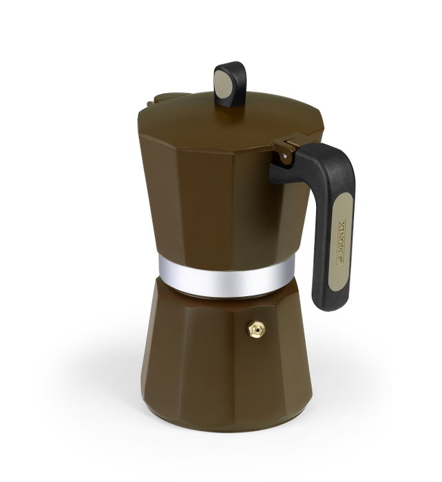 Monix Cafetera italiana Induction Cream M671012 de 12 tazas, marrón Monix Cafetera italiana Induction Cream M671012 de 12 tazas, marrón